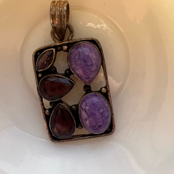 Charoite & Amethyst pendant.   Purple lovers it’s stunning! - Picture 4 of 6